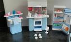 barbie vintage keuken blauw met 35 accessoires., Kinderen en Baby's, Ophalen of Verzenden, Gebruikt, Barbie
