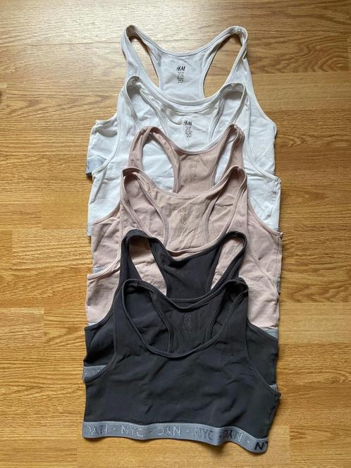 6 H&M tops maat 170 (antraciet/zalmroze/wit), Kinderen en Baby's, Kinderkleding | Maat 170, Gebruikt, Meisje, Nacht- of Onderkleding