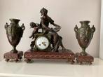 Franse marmeren pendule met vazen, Antiek en Kunst, Ophalen