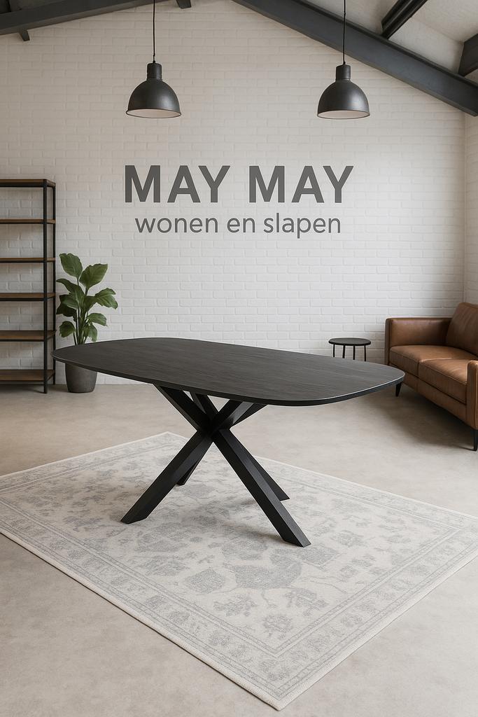 Eettafel Deens zwart 160cm Direct/Leverbaar E-6047, Huis en Inrichting, Tafels | Eettafels, Nieuw, 50 tot 100 cm, 150 tot 200 cm