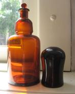 Aparte apothekersfles met glazen dome dop, Antiek en Kunst, Ophalen of Verzenden