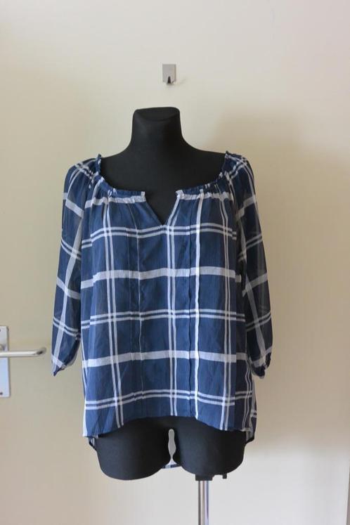 Abercrombie & Fitch top M blauw geruit zga nieuw, Kleding | Dames, Tops, Zo goed als nieuw, Maat 38/40 (M), Blauw, Lange mouw