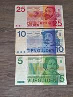 Setje biljetten 5, 10 en 25 gulden Erflaters 1968 - 1973, Postzegels en Munten, Bankbiljetten | Nederland, Ophalen of Verzenden