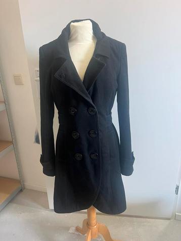 Zwarte wollen winter jas Yaya mantel double breasted beschikbaar voor biedingen