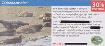 Zeehondensafari, Bruinisse. 30% korting. Postcodeloterij bon beschikbaar voor biedingen