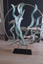 Moderne metalen sculptuur - Vissen in een cirkel, Antiek en Kunst, Ophalen