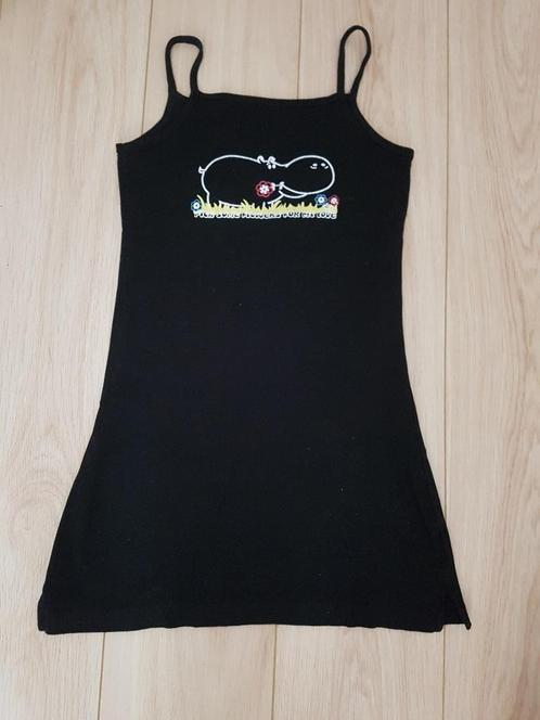 Livera. Nachthemd met spaghettibandjes. Zwart met print. XS, Kleding | Dames, Pyjama's, Zo goed als nieuw, Maat 34 (XS) of kleiner
