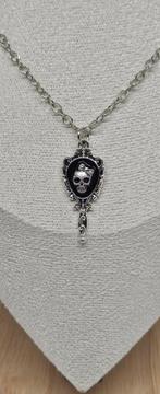 Gothic ketting met spiegelhanger – memento mori, Overige materialen, Verstelbaar, Nieuw, Ophalen of Verzenden