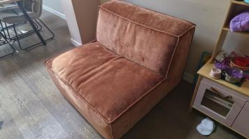 Fauteuil 1.5p terra ribstof beschikbaar voor biedingen