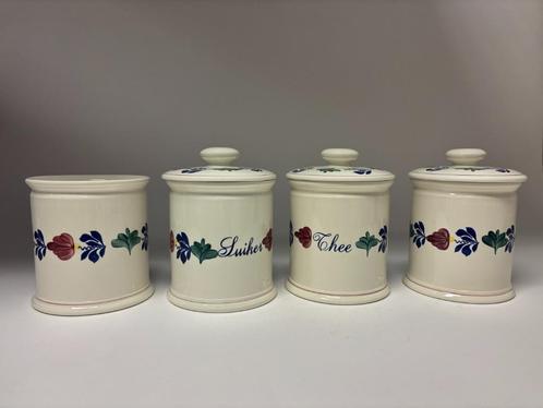 Boerenbont voorraadpot, 4 stuks, Huis en Inrichting, Keuken | Servies, Zo goed als nieuw, Overige typen, Boerenbont, Aardewerk