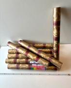 8 rollen Vintage Behangrollen - Goud & Bourgondië, Ophalen of Verzenden, Rood