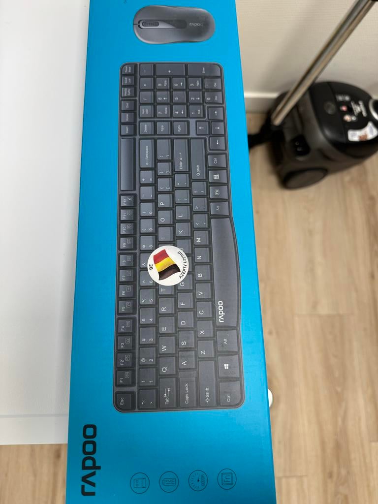 Rapoo Draadloos Toetsenbord en Muis Set - Azerty, Ergonomisch, Ophalen of Verzenden, Draadloos, Nieuw