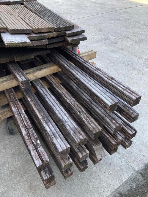 Gebruikte palen bankirai, Tuin en Terras, Palen, Balken en Planken, Gebruikt, Palen, 250 cm of meer, Ophalen