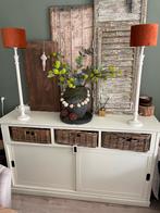 Witte dressoir kast landelijke stijl, Ophalen of Verzenden, Gebruikt, 25 tot 50 cm