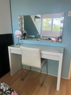 Ikea Malm make up tafel met spiegel en stoel, Ophalen, Zo goed als nieuw, 50 tot 100 cm, Minder dan 100 cm