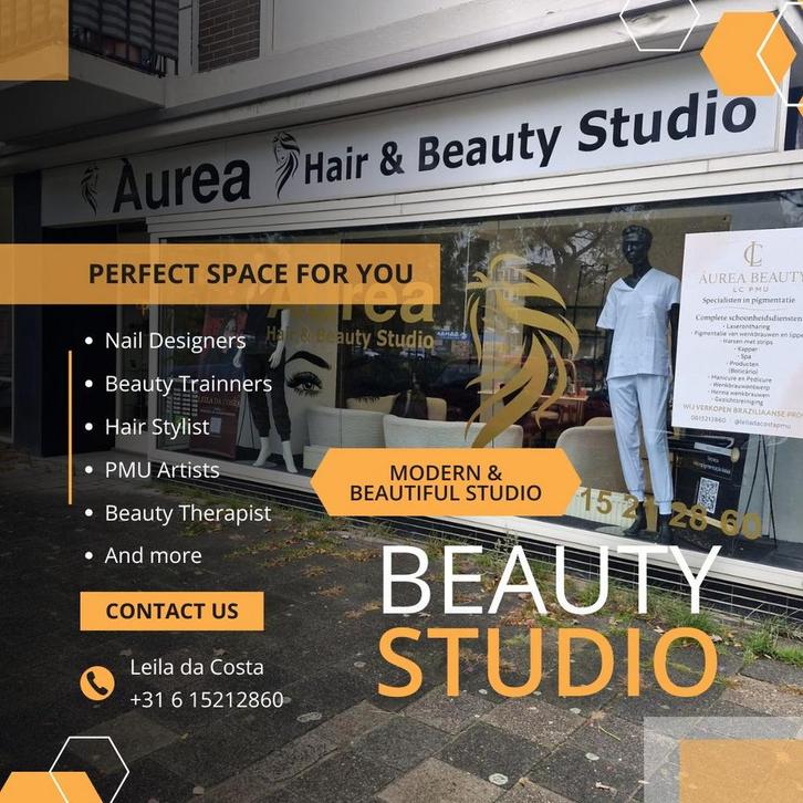 Professionele Beauty Studio te Huur in Rotterdam, Zakelijke goederen, Kantoor en Winkelinrichting | Winkel en Inventaris, Ophalen of Verzenden