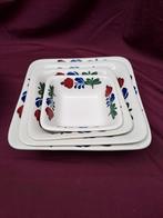 Boerenbont vierkante schalen, Huis en Inrichting, Keuken | Servies, Ophalen, Aardewerk, Boerenbont, Schaal of Schalen