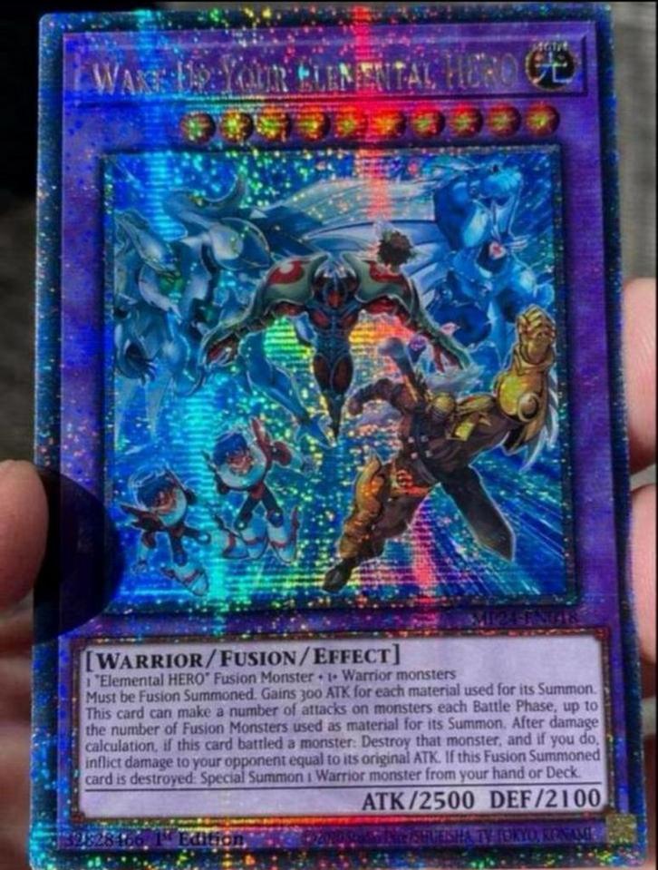 Yu-Gi-Oh! Wake Up Your Elemental Hero MP24 1st Ed !, Hobby en Vrije tijd, Verzamelkaartspellen | Yu-gi-Oh!, Zo goed als nieuw
