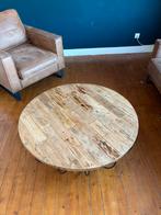 Vintage industriele salontafel, Huis en Inrichting, Tafels | Salontafels, Ophalen, Gebruikt, 100 tot 150 cm, Rond