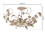 Plafondlamp met bloemen en blaadjes, Ophalen of Verzenden, Zo goed als nieuw, Metaal