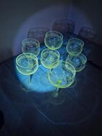 Mangaan Glaswerk Set 7 Glazen borrel wijn likeur, Antiek en Kunst, Antiek | Glas en Kristal, Ophalen of Verzenden