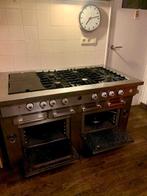 RVS Gasfornuis - industrieel - vintage - 6-8 pits - 2 ovens, Ophalen, Gebruikt, Minder dan 85 cm, Warmhoudplaat