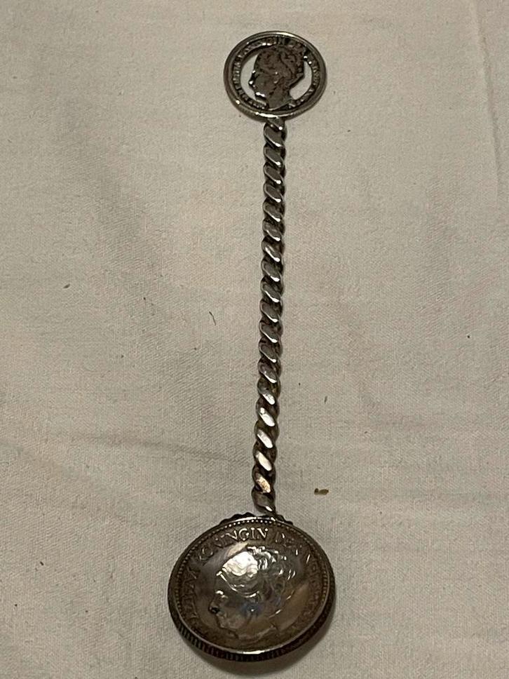 Zilveren Lepel Wilhelmina Munten, Postzegels en Munten, Munten | Nederland, Koningin Wilhelmina, Zilver, Ophalen of Verzenden
