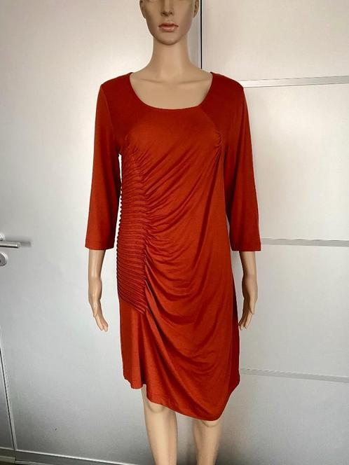 G05 Yest: maat S=36 jurk jurkje bruin/oranje=terracotta, Kleding | Dames, Jurken, Zo goed als nieuw, Maat 36 (S), Oranje, Knielengte
