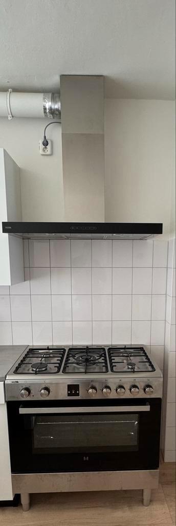 Etna Gasfornuis & Afzuigkap - 90cm, Witgoed en Apparatuur, Fornuizen, Gebruikt, Vrijstaand, Gas, 5 kookzones of meer, 85 tot 90 cm