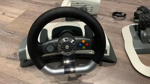 XBOX 360 Wireless Force Feedback steering wheel stuur, Spelcomputers en Games, Spelcomputers | Xbox | Accessoires, Zo goed als nieuw