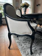 6 Eetkamerstoelen met Armleuningen, Ophalen, Zwart, Zo goed als nieuw, Vijf, Zes of meer stoelen