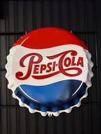 Emaille reclamebord Pepsi Cola dop Langcat Bussum 50 cm, Antiek en Kunst, Ophalen