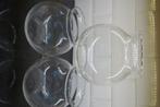 3 leuke glazen vazen/windlichten met golvende bovenrand, Overige kleuren, Nieuw, Ophalen of Verzenden, Glas