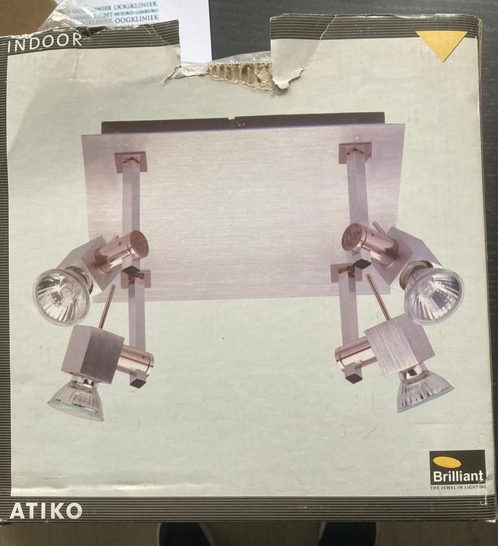 Brilliant Atiko Spotlamp - Nieuw in doos, Huis en Inrichting, Lampen | Plafondlampen, Nieuw, Metaal, Ophalen of Verzenden
