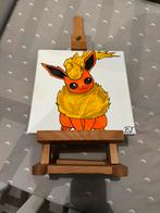 Pokemon Flareon schilderij portret en portret statief houder, Zo goed als nieuw, Ophalen