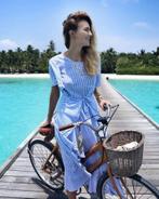 Antik batik vintage dress M, Maat 38/40 (M), Blauw, Antik batik, Ophalen of Verzenden