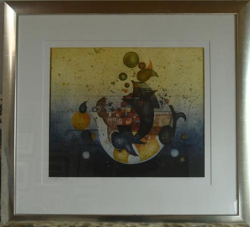 '' Abstracte Compositie '', Antiek en Kunst, Kunst | Litho's en Zeefdrukken, Ophalen