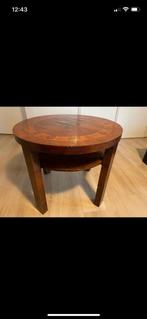 Broquante antieke bijzettafel met ingelegd patroon, Ophalen, Minder dan 55 cm, Rond, Zo goed als nieuw