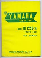 Yamaha DT125 E parts list 1976 (7393z), Motoren, Ophalen of Verzenden, Yamaha