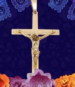 Groot 18 karaat Gouden Kruis Christus Kruisje, Sieraden, Tassen en Uiterlijk, Kettinghangers, Jw, Verzenden, Nieuw, Kruis of Symbool