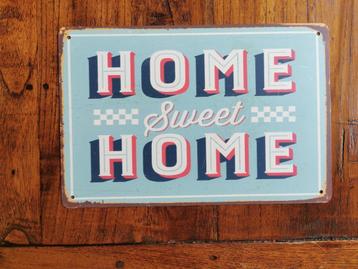 Emaille tekstbord met tekst: Home Sweet Home.  beschikbaar voor biedingen