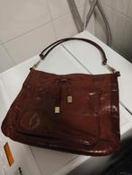 Vintage jaren zeventig Italiaans cognac leren handtas, Ophalen of Verzenden, Zo goed als nieuw, Bruin, Handtas