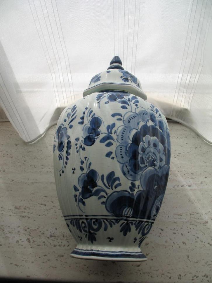 Porselein Vaas / Deksel Delfts Blauw Handgeschilderd nr 246, Antiek en Kunst, Antiek | Porselein, Ophalen of Verzenden