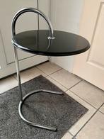 TE KOOP: mooi bijzettafeltje met zwart houten blad ZGAN, Minder dan 55 cm, Rond, Zo goed als nieuw, Hout