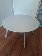 Set van 2 grijze tafeltjes, Huis en Inrichting, Minder dan 45 cm, Gebruikt, Metaal of Aluminium, Rond