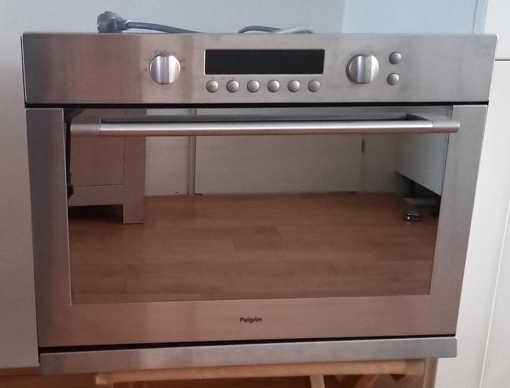 Pelgrim inbouw combimagnetron, Witgoed en Apparatuur, Magnetrons, Gebruikt, Inbouw, Combimagnetron, 45 tot 60 cm, Grill, Hete lucht