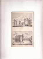 Het Kasteel te Culemborch & Waddestein te Asperen Litho 1875, Antiek en Kunst, Ophalen of Verzenden