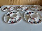 Vintage Aardewerk Boerenbont   Serveerschaaltjes met Dipkom, Huis en Inrichting, Keuken | Servies, Ophalen of Verzenden, Aardewerk