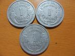 3x 1 franc 1945, 1950 en 1959, Ophalen of Verzenden, Frankrijk, Setje