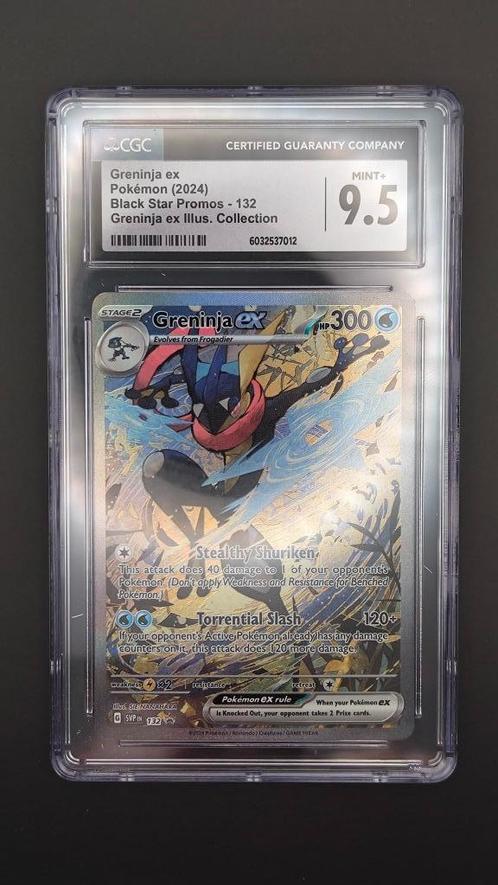 Greninja ex Black Star Promos - CGC 9.5 MINT+, Hobby en Vrije tijd, Verzamelkaartspellen | Pokémon, Nieuw, Losse kaart, Ophalen of Verzenden